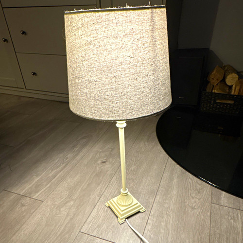 Cream shabby chic table lamp - shabby,