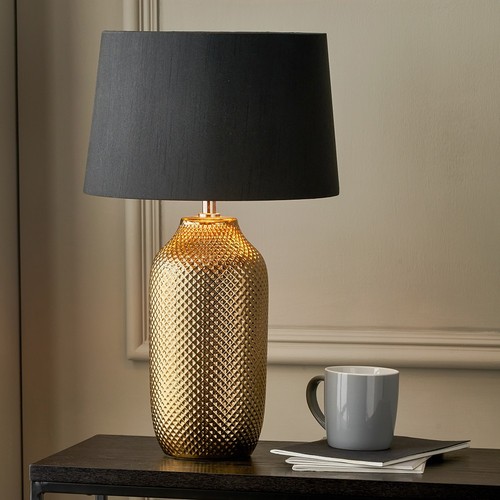 Gold ceramic table - gold, lamp
