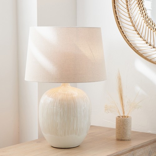Natural ceramic table lamp - ceramic,