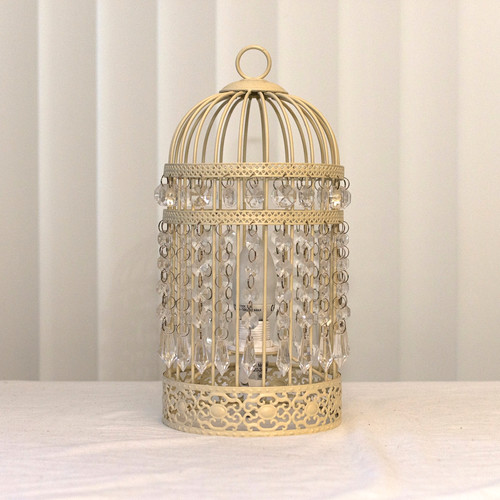 Cream birdcage crystal - birdcage, table