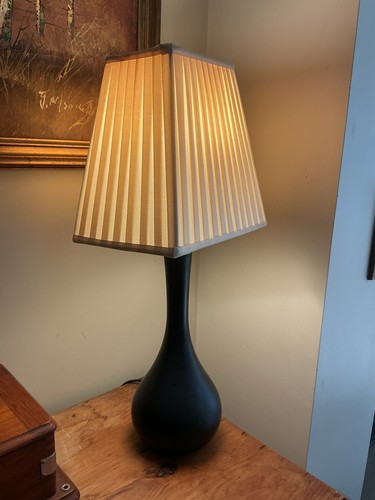 Ceramic black table - ceramic, lamp