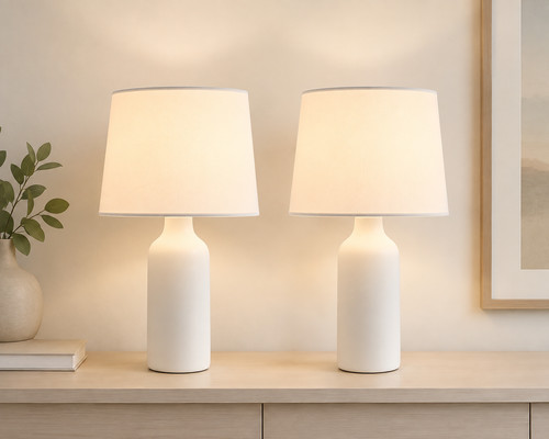 Pair white ceramic - of, table