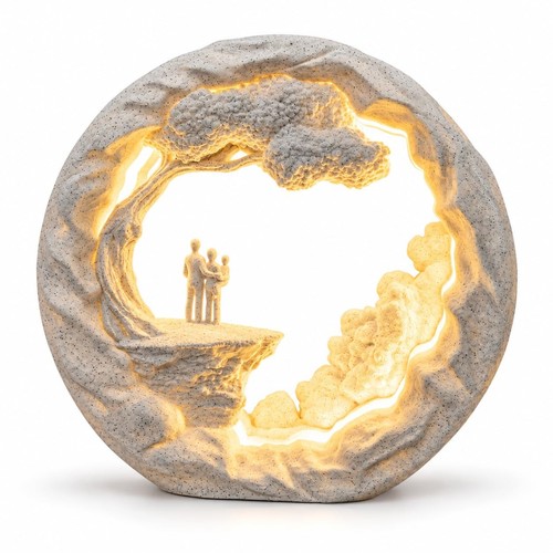 Family led table lamp marble - led,