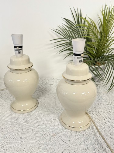 Pair vintage ceramic - of, table