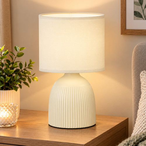 Ribbed ceramic table lamp - ceramic,