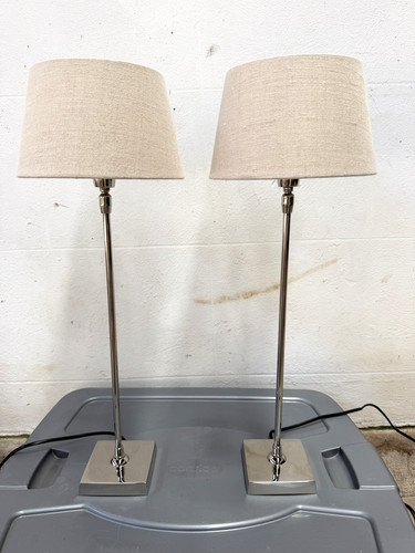 Pair contemporary chrome - of,