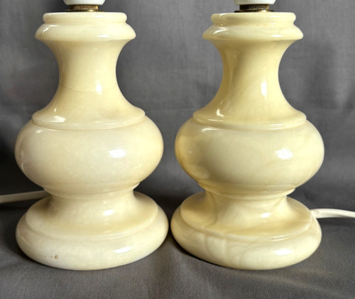 Pair vintage cream onyx - vintage, stone