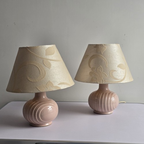 Pink ceramic lamps flecked - ceramic,