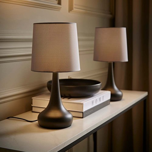 Pair teardrop touch - of, table
