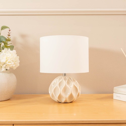 Natural ceramic table lamp - ceramic,