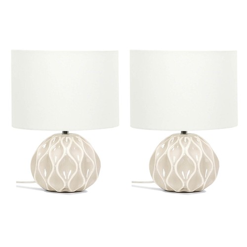 Pair natural ceramic table - ceramic,